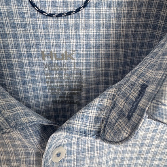 NWT Mens Huk Tide Break Point Short Sleeve Light Blue Size Large - Picture 3 of 9